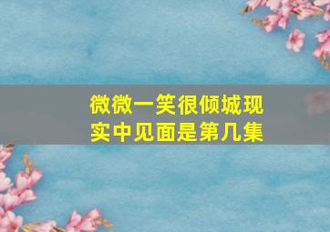 微微一笑很倾城现实中见面是第几集