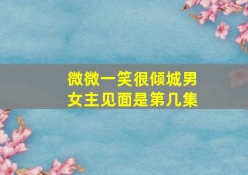 微微一笑很倾城男女主见面是第几集