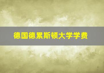 德国德累斯顿大学学费