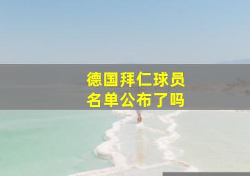 德国拜仁球员名单公布了吗