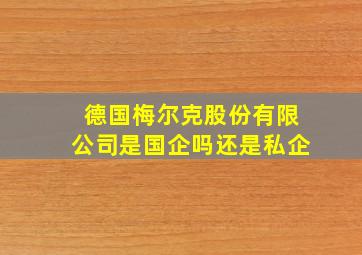 德国梅尔克股份有限公司是国企吗还是私企