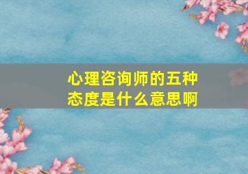 心理咨询师的五种态度是什么意思啊