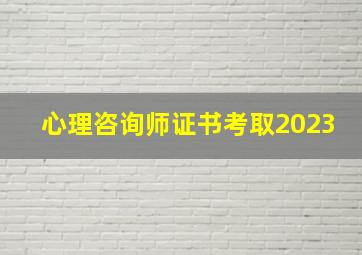 心理咨询师证书考取2023