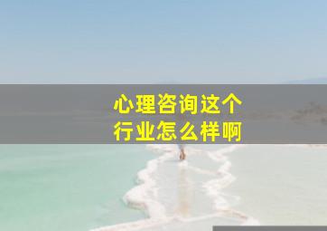 心理咨询这个行业怎么样啊