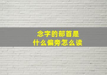 念字的部首是什么偏旁怎么读