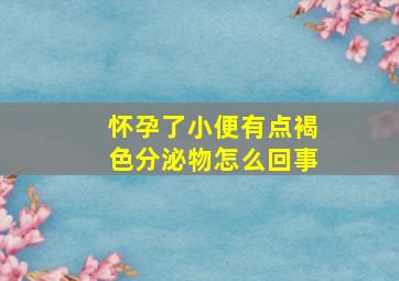 怀孕了小便有点褐色分泌物怎么回事