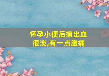 怀孕小便后擦出血很淡,有一点腹痛