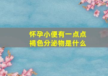 怀孕小便有一点点褐色分泌物是什么