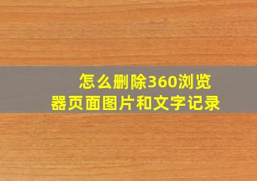 怎么删除360浏览器页面图片和文字记录