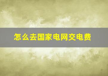 怎么去国家电网交电费