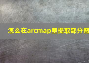 怎么在arcmap里提取部分图