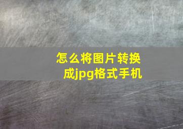 怎么将图片转换成jpg格式手机