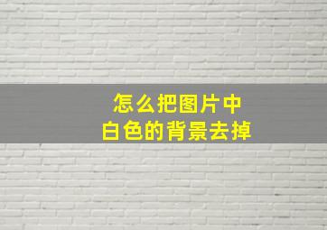 怎么把图片中白色的背景去掉