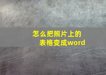 怎么把照片上的表格变成word