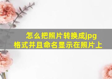 怎么把照片转换成jpg格式并且命名显示在照片上