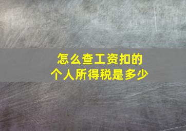 怎么查工资扣的个人所得税是多少