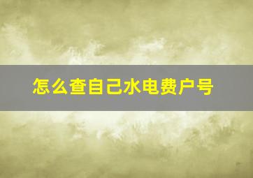 怎么查自己水电费户号