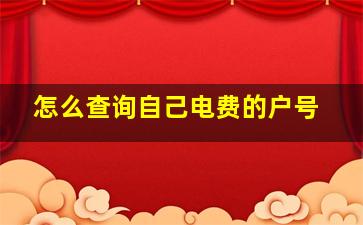 怎么查询自己电费的户号