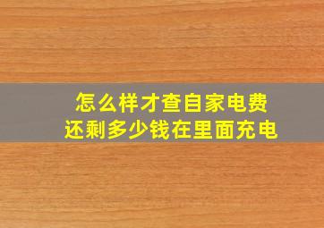 怎么样才查自家电费还剩多少钱在里面充电