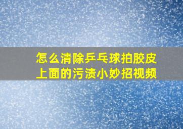 怎么清除乒乓球拍胶皮上面的污渍小妙招视频