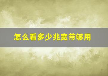 怎么看多少兆宽带够用