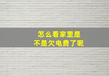 怎么看家里是不是欠电费了呢