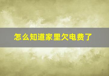 怎么知道家里欠电费了