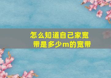 怎么知道自己家宽带是多少m的宽带