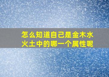 怎么知道自己是金木水火土中的哪一个属性呢