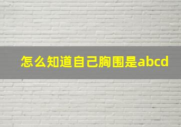 怎么知道自己胸围是abcd