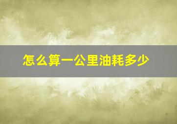 怎么算一公里油耗多少