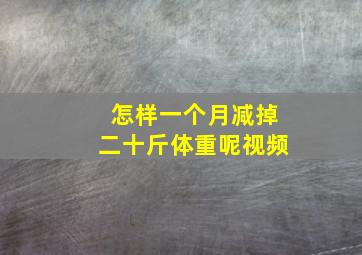 怎样一个月减掉二十斤体重呢视频