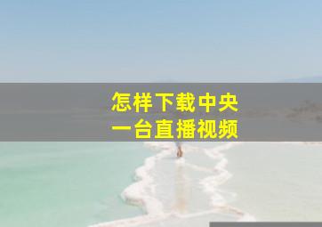 怎样下载中央一台直播视频