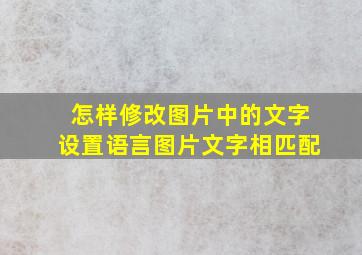 怎样修改图片中的文字设置语言图片文字相匹配