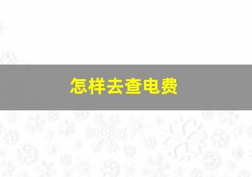 怎样去查电费