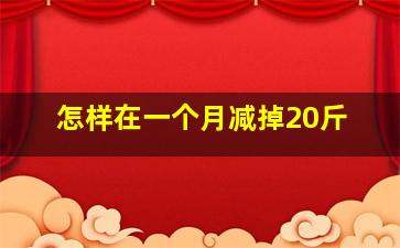 怎样在一个月减掉20斤