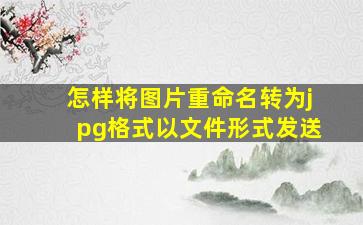 怎样将图片重命名转为jpg格式以文件形式发送