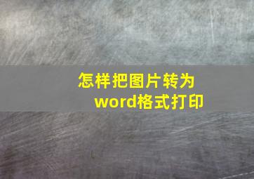 怎样把图片转为word格式打印