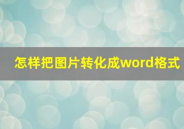 怎样把图片转化成word格式