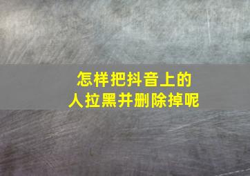 怎样把抖音上的人拉黑并删除掉呢