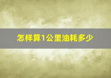 怎样算1公里油耗多少