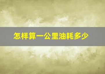 怎样算一公里油耗多少