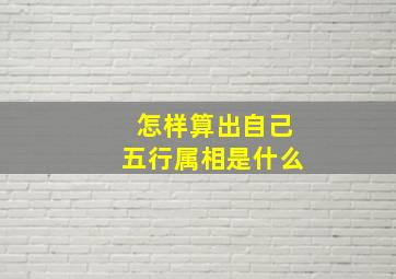 怎样算出自己五行属相是什么