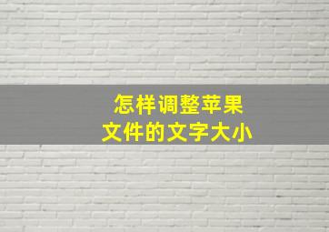 怎样调整苹果文件的文字大小