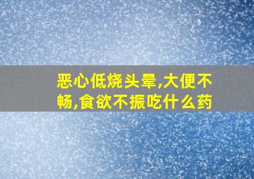 恶心低烧头晕,大便不畅,食欲不振吃什么药