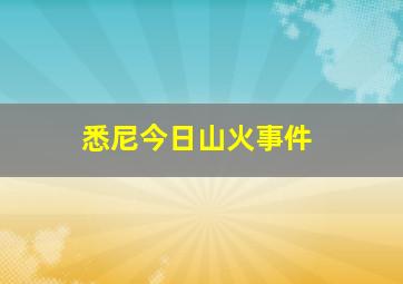 悉尼今日山火事件