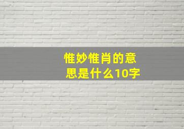 惟妙惟肖的意思是什么10字