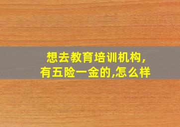 想去教育培训机构,有五险一金的,怎么样