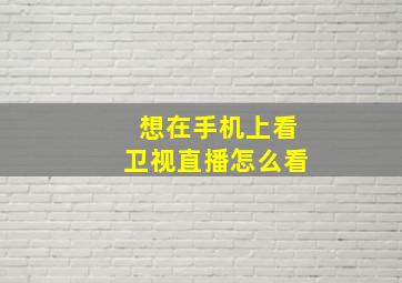 想在手机上看卫视直播怎么看