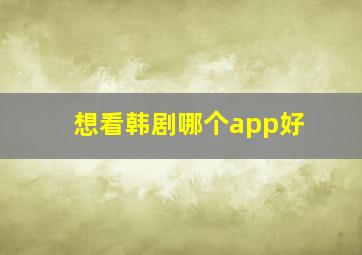 想看韩剧哪个app好